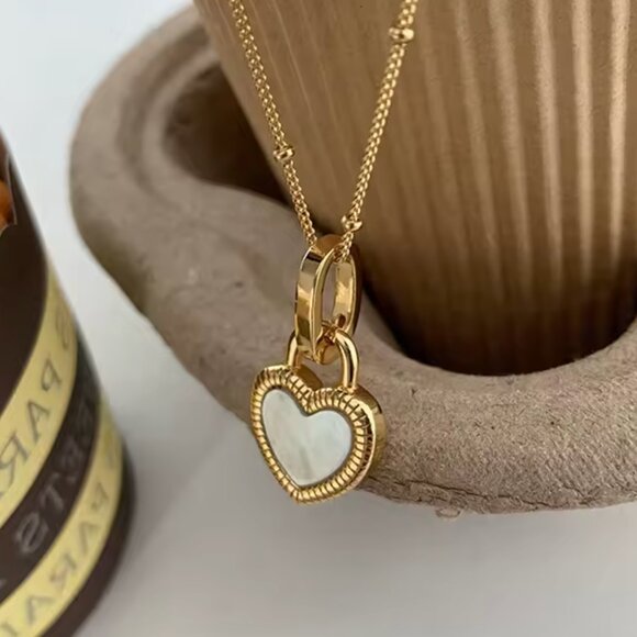 14K Gold filled “Tiffany” Double Sided Heart Necklace - Picture 2 of 5